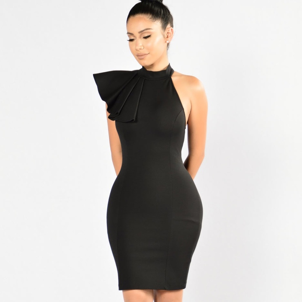 One-Shoulder Ruffle Dress